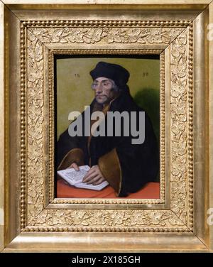 Erasmus von Rotterdam Porträt von Hans Holbein dem Jüngeren. Parma, Italien Stockfoto