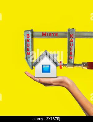 Symbolfoto, Privateigentum, Wohnungsmarkt, Wohnungsmangel, Finanzwirtschaft, Börsen, Miete, Kauf, Bauen, Banken, Geldflüsse, Verlust Stockfoto