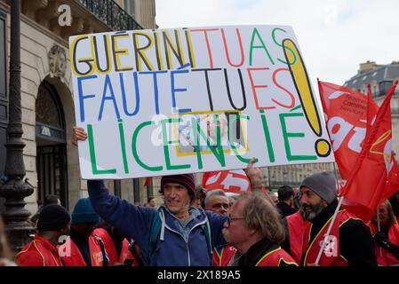 Les salariés du Commerce défilent à Paris et promettent au Ministry Guérini un Incendie Social s'ils n'obtiennent pas Satisfaction lors des JO Stockfoto