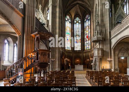 Interior, Elisabethenkirche, Basel, Kanton Basel-Stadt, Schweiz Stockfoto