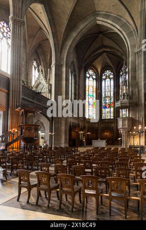 Interior, Elisabethenkirche, Basel, Kanton Basel-Stadt, Schweiz Stockfoto