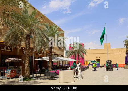 Riad, Saudi-Arabien, 13. April 2024. Al Masmak Palace 1895 ist eine Festung aus Lehm und Lehmziegel, die Zeuge der Gründung des Königreichs im Jahre 1902 King ab war Stockfoto