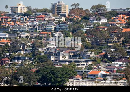 Sydney Property Housing Market, Mosman Vorort von Sydney Häusern mit Bader Pavilion Gebäude, Sydney Houses, Australien Stockfoto