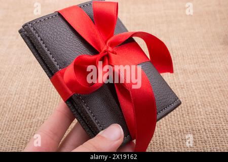 Braune Farbe ribbon onbrown Leinwand Stockfoto