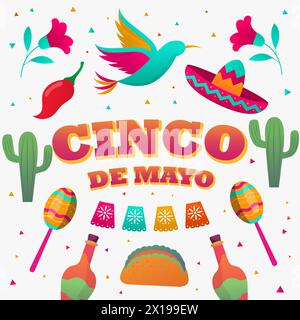 cinco de Mayo Feier Illustration Vektor Design Stock Vektor