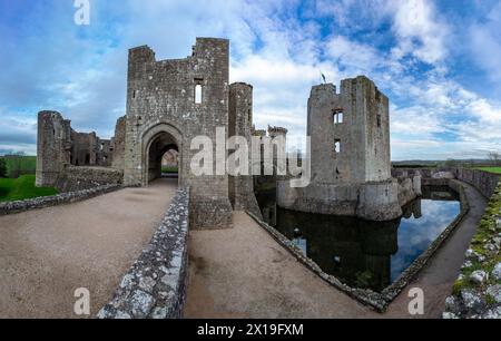 Raglan Castle, Monmouthshire, Wales, UK Stockfoto