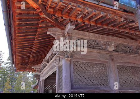 Tempel in der Gegend von Kongobu-JI, ein historischer buddhistischer Tempelkomplex in Koyasan, Koya, Ito District, Wakayama, Japan Stockfoto