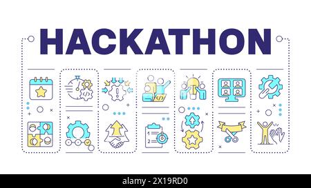 Hackathon Wortwahl isoliert auf weiß Stock Vektor