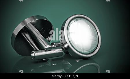 Manschettenknöpfe auf weißem Hintergrund isoliert. 3D Abbildung. Stockfoto