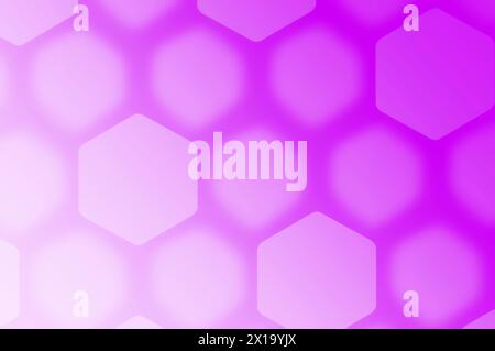Abbildung: 3D-Sechskantmuster mit Verlaufslila für abstrakten Hintergrund Stockfoto