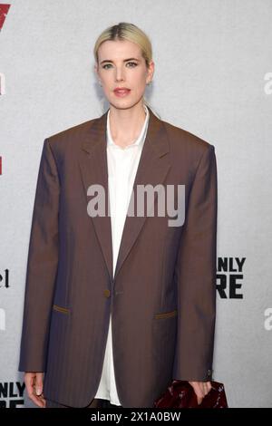 New York, USA. April 2024. Agyness Deyn nahm am 15. April 2024 an der Premiere des Ministeriums für Unentlemanly Warfare am AMC Lincoln Square in New York Teil. (Foto: Efren Landaos/SIPA USA) Credit: SIPA USA/Alamy Live News Stockfoto