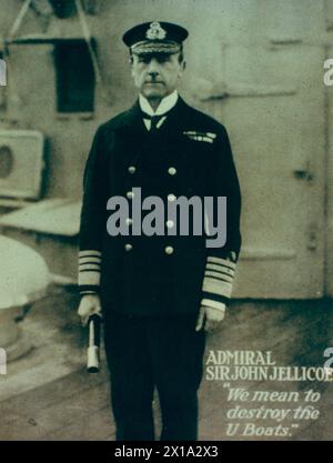 Britischer Admiral Sir John Jellicoe, Oberbefehlshaber der Grand Fleet, England 1916 Stockfoto