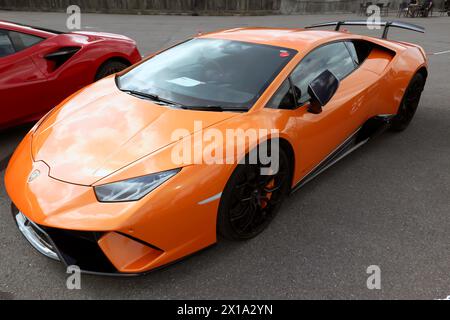 Lamborghini Huracán LP 640-4 Performante, auf der British Motor Show 2023 im Fahrerlager des Supersportwagens zu sehen Stockfoto