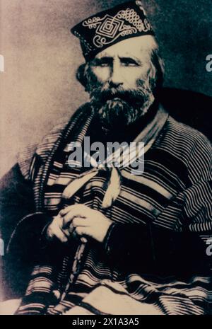 Porträt des italienischen Patrioten und Generals Giuseppe Garibaldi, Italien 1860er Jahre Stockfoto