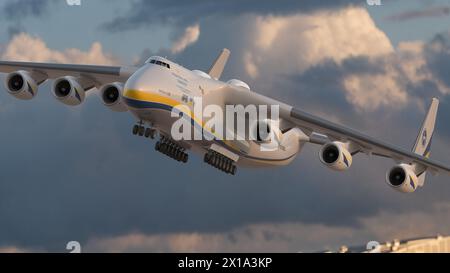 Antonov an-225 Mriya. Das größte Transportflugzeug der Welt Stockfoto