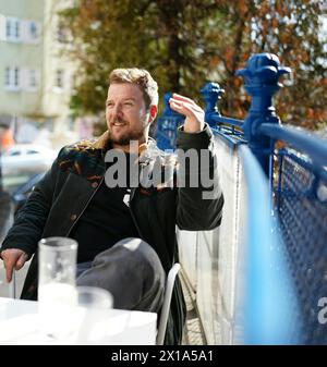 "Samurai" im Interview des österreichischen Rap-Duos Kreiml & Samurai mit der APA - Austria Press Agency am Dienstag, 19. März 2024, in Wien. - 20240319 PD16186 Credit: APA-PictureDesk/Alamy Live News Stockfoto