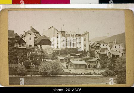 Bad in Frohnleiten, Blick auf das Kaltwassersanatorium am Schlamm, Visitenkarten Fotografie, Blindstempel, 1880 - 18800101 PD0435 - Rechteinfo: Rights Managed (RM) Stockfoto