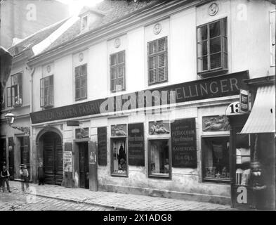 Wien 15, Reindorfgasse (Reindorfgasse) 11, schräge Fotografie von rechts, 1899 - 18990101 PD0714 - Rechteinfo: Rights Managed (RM) Stockfoto