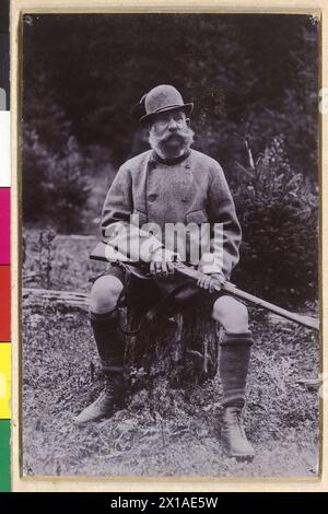 Franz Joseph I., Kaiser von Österreich, Bild als Jäger., 1900 - 19000101 PD56458 - Rechteinfo: Rights Managed (RM) Stockfoto