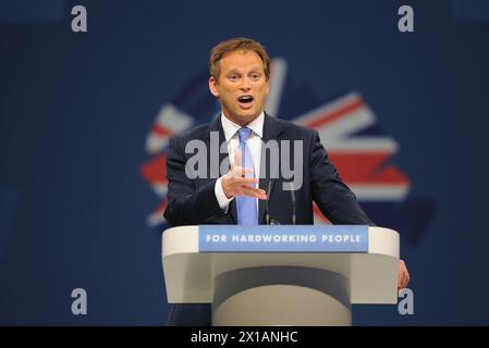 Grant Shapps, Vorsitzender der konservativen Partei, spricht am Eröffnungstag der Konservativen Konferenz 2013 in Manchester Central. Stockfoto