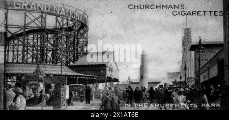 Der Vergnügungspark bietet eine Vielzahl leichter Aktivitäten und Unterhaltung. Aus einer Serie von 25 Zigarettenkarten, produziert von W. A. und A. C. Churchman unter dem Titel Wembley Exhibition, dies ist die British Empire Exhibition von 1924. Diese hatten eine Standardgröße, daher recht klein und daher nicht für große Bilder geeignet. Stockfoto