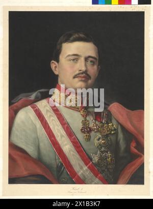 Karl I. Kaiser von Österreich, Farbdruck nach einem Gemälde von EM. Frank, - 19300101 PD24570 - Rechteinfo: Rechte verwaltet (RM) Stockfoto
