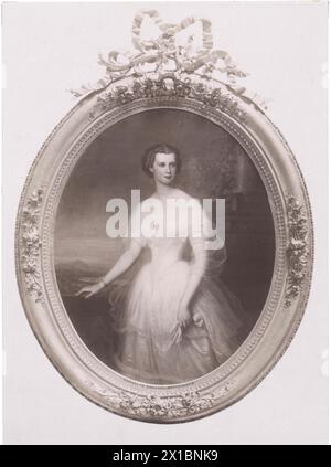 Elisabeth, Kaiserin von Österreich, halbe Länge, Faksimile nach Gemälde von Friedrich Duerck, 1854, - 18540101 PD0057 - Rechteinfo: Rights Managed (RM) Stockfoto