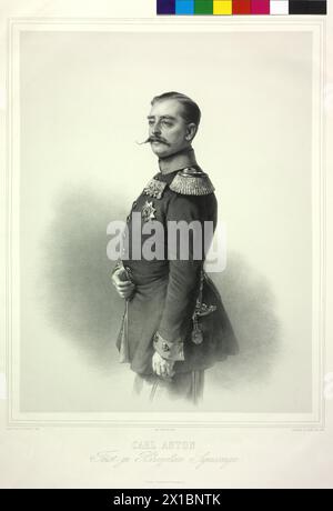 Carl Anton Prinz von Hohenzollern Sigmaringen, Lithographie von Alphonse Leon Noël nach einem Gemälde von Richard Lauchert. China, - 18600101 PD5204 - Rechteinfo: Rights Managed (RM) Stockfoto