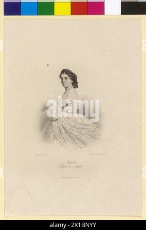 Augusta, Prinzessin von Sachsen-Weimar Eisenach, Stippelstich und Ätzung von August Way nach fotografischer Kunst, - 18670101 PD1327 - Rechteinfo: Rights Managed (RM) Stockfoto