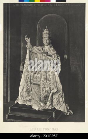 Leo XIII., Papst, Gemälde von Giuseppe Ugolini, dargestellt in einer Heliographie, Heliogravure, - 18970101 PD2209 - Rechteinfo: Rights Managed (RM) Stockfoto