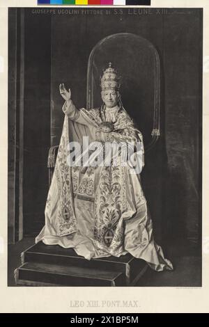 Leo XIII., Papst, Gemälde von Giuseppe Ugolini, dargestellt in einer Heliographie, Heliogravure, - 18970101 PD2192 - Rechteinfo: Rights Managed (RM) Stockfoto