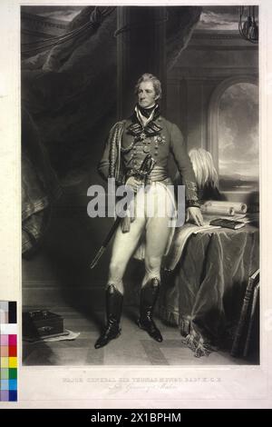 Munro, Sir Thomas, 1. Baronet von Lindertis, Mezzotint von Samuel Cousins nach einem Gemälde von Martin Archer Shee, - 19300101 PD19539 - Rechteinfo: Rights Managed (RM) Stockfoto