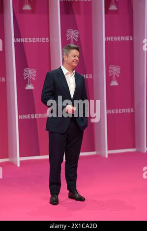 Die Eröffnungszeremonie des 7. Internationalen Canneseries Festivals am 5. April 2024 in Cannes, Frankreich. Stockfoto