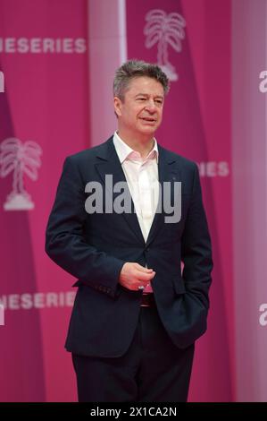 Die Eröffnungszeremonie des 7. Internationalen Canneseries Festivals am 5. April 2024 in Cannes, Frankreich. Stockfoto