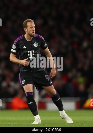 Harry Kane von Bayern München - Arsenal gegen FC Bayern München, UEFA Champions League Viertelfinale First Leg, Emirates Stadium, London, UK - 9. April 2024 Stockfoto