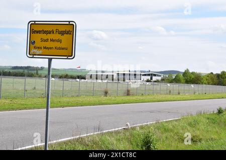 Verkehrsschild des Flugplatzes, Flughafen Mendig Stockfoto