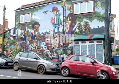 Um St. Werburgh herum ist ein Vorort von Bristol UK Stockfoto