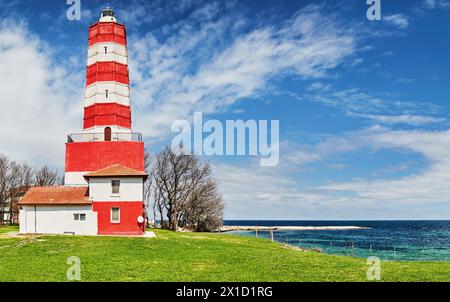 Shabla Lighthouse an der Westküste des Schwarzen Meeres, der älteste Leuchtturm und östlichste Punkt Bulgariens Stockfoto