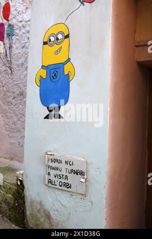 Fiumara Reggio Calabria Italien - Borgo Croce, murales Stockfoto