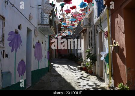 Fiumara Reggio Calabria Italien - Borgo Croce, Gasse Stockfoto