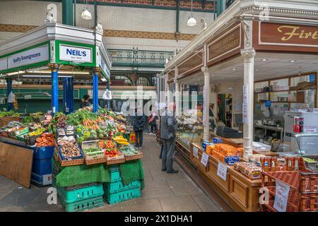 1904 Hall in Kirkgate Market, Leeds, West Yorkshire, England, Großbritannien Stockfoto