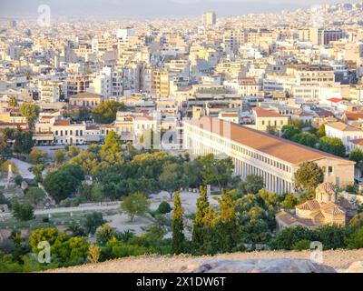 Die antike Agora von Athen und die Stoa von Attalos, Athen Griechenland Stockfoto