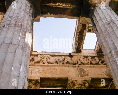 Tempel des Hephaestus in der antiken Agora von Athen, Griechenland Stockfoto