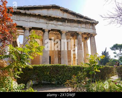 Tempel des Hephaestus in der antiken Agora von Athen, Griechenland Stockfoto