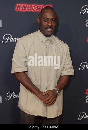 Idris Elba besucht die Weltpremiere der Paramount+-Serie Knuckles im Odeon Luxe, Leicester Square, London. Bilddatum: Dienstag, 16. April 2024. Stockfoto