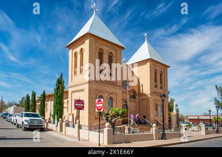 Die Basilika San Albino gegenüber dem Mesilla Plaza in Mesilla NM Stockfoto