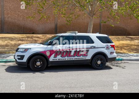 Polizeifahrzeug auf dem Campus der New Mexico State University in Las Cruces NM Stockfoto