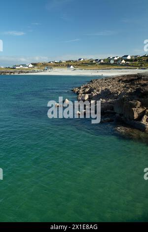 Blick auf den Strand auf Inisheer Island auf den Aran Inseln am Wild Atlantic Way in Galway in Irland Europa Stockfoto