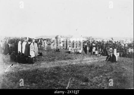 Teilnehmer an der Tanzzeremonie, Fort Reno, Indian Territory, 1885-1893 Stockfoto