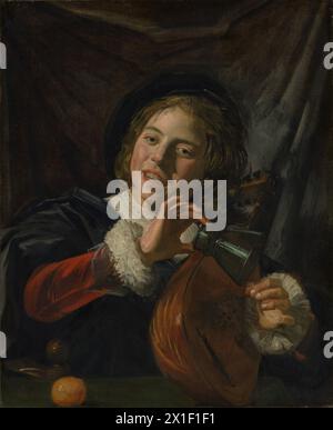 Junge mit Laute um 1625 das Metropolitan Museum of Art Frans Hals - Frans Hals der ältere war ein niederländischer Maler des Goldenen Zeitalters, hauptsächlich von Einzel- und Gruppenporträts und von Elektronik, der in Haarlem lebte und arbeitete. Stockfoto